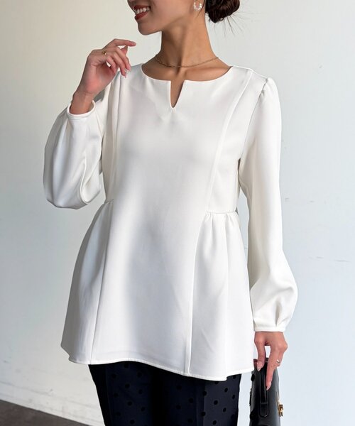 Chez toi（シェトワ） ブラウス シャツ 「セレモニー対応可」ペプラム