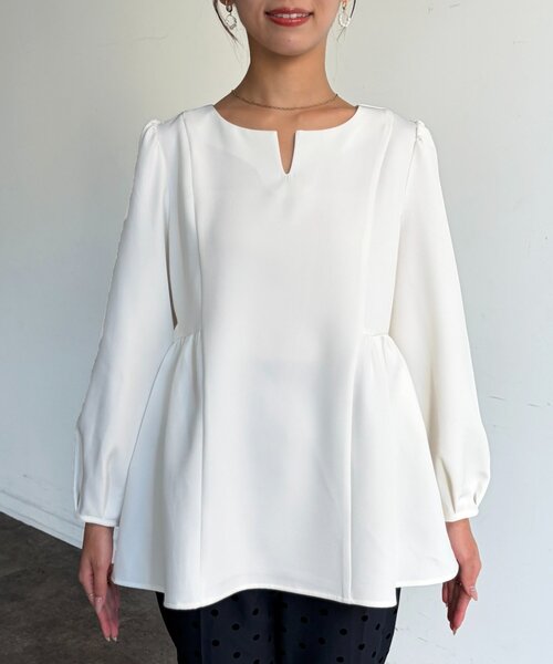 Chez toi（シェトワ） ブラウス シャツ 「セレモニー対応可」ペプラム