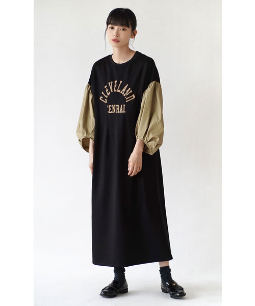 「e-zakkamania stores」 7分袖ワンピース M ブラック レディース_画像2