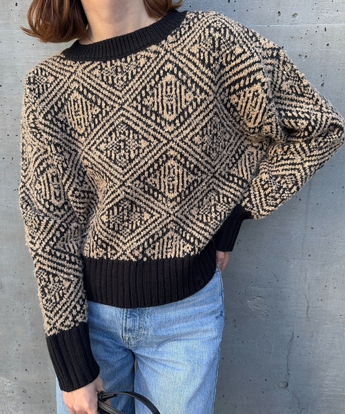 「meilmada」 長袖ニット FREE ブラック レディース_画像9