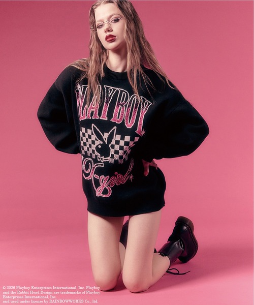 PLAYBOY（プレイボーイ） ニット セーター × X-girl JACQUARD KNIT TOP