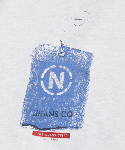 「NAUTICA JEANS」 半袖Tシャツ LARGE ライトグレー メンズ_画像4