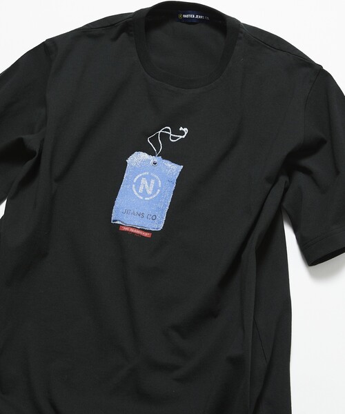 「NAUTICA JEANS」 半袖Tシャツ LARGE ライトグレー メンズ_画像9