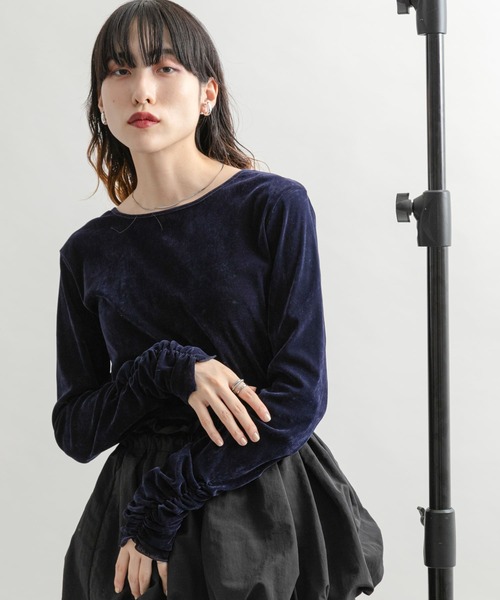 「KBF」 長袖カットソー ONE ブラウン レディース_画像2