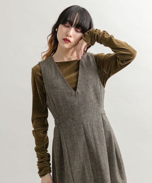 「KBF」 長袖カットソー ONE ブラウン レディース_画像3