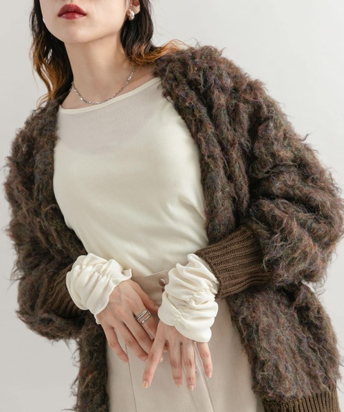 「KBF」 長袖カットソー ONE ブラウン レディース_画像7