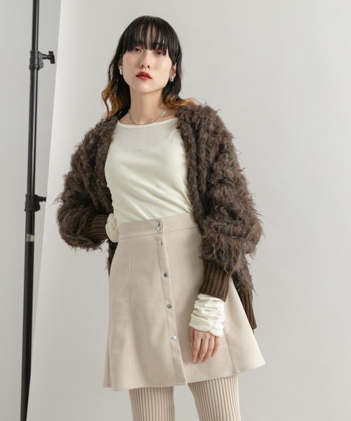 「KBF」 長袖カットソー ONE ブラウン レディース_画像8