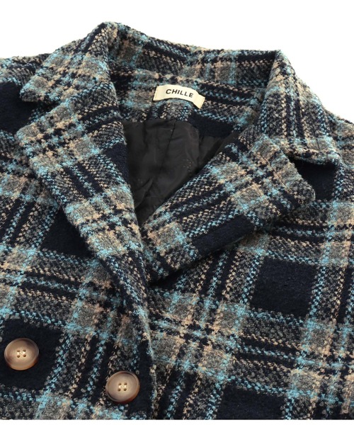 「CHILLE」 チェスターコート FREE ライトブルー レディース_画像2