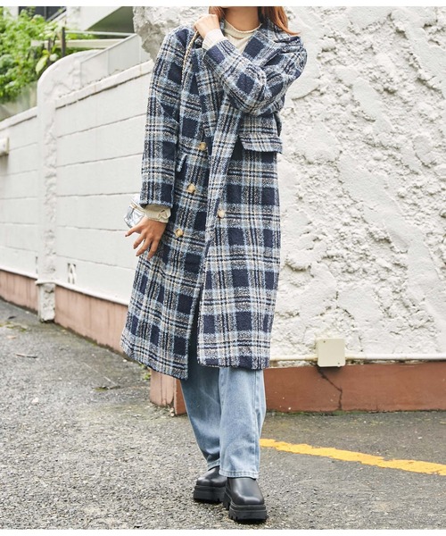 「CHILLE」 チェスターコート FREE ライトブルー レディース_画像7