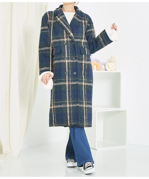 「CHILLE」 チェスターコート FREE ライトブルー レディース_画像9