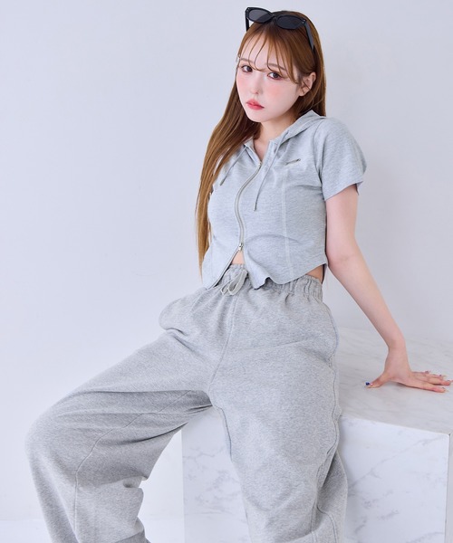 「one after another NICE CLAUP」 スウェットパンツ FREE チャコールグレー レディース_画像9