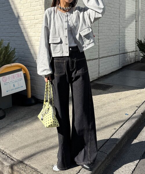 CIAOPANIC（チャオパニック） tシャツ ハートボタン配色ステッチ