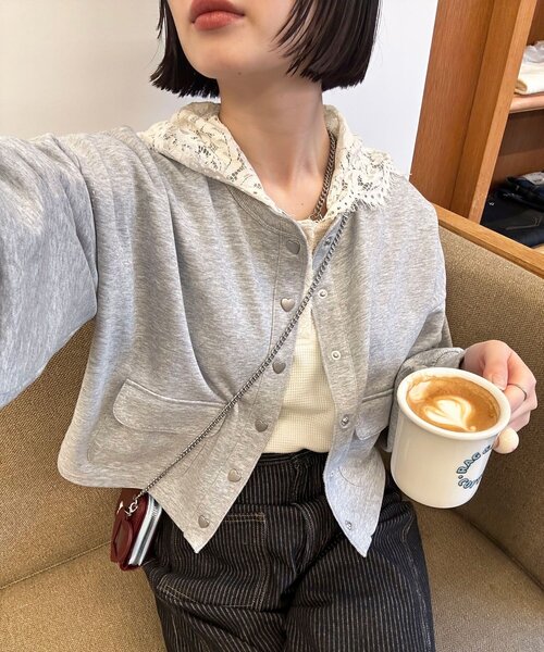 CIAOPANIC（チャオパニック） tシャツ ハートボタン配色ステッチ