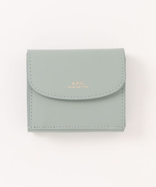 A.P.C. グレー 三つ折り財布 A.P.C. グレー レザー 三つ折り財布 - メルカリ