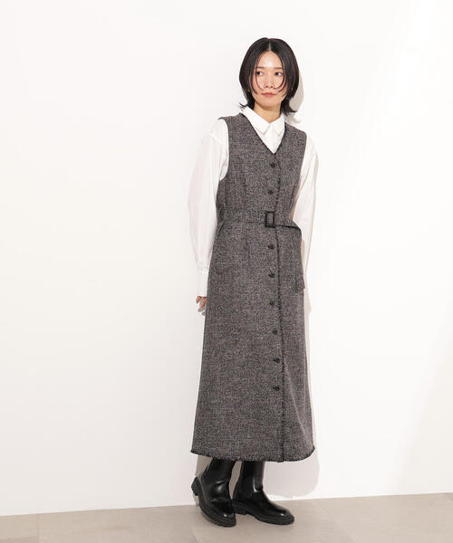 「N.（N. Natural Beauty Basic）」 ノースリーブワンピース MEDIUM ブラック レディースの画像