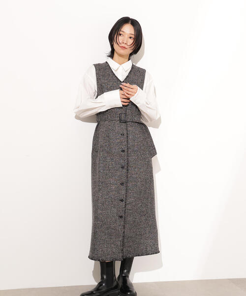 「N.（N. Natural Beauty Basic）」 ノースリーブワンピース MEDIUM ブラック レディースの画像