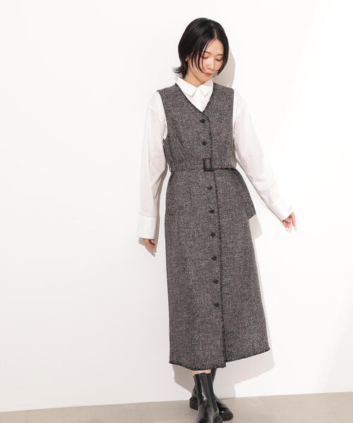 「N.（N. Natural Beauty Basic）」 ノースリーブワンピース MEDIUM ブラック レディースの画像