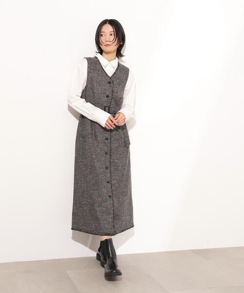 「N.（N. Natural Beauty Basic）」 ノースリーブワンピース MEDIUM ブラック レディースの画像