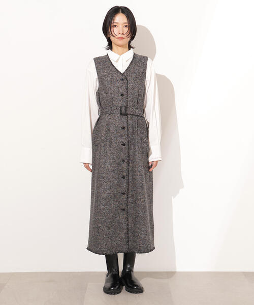 「N.（N. Natural Beauty Basic）」 ノースリーブワンピース MEDIUM ブラック レディースの画像
