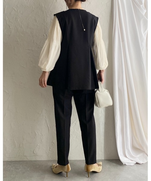 She's Closet ベスト ジレ 卒園式 卒業式 タック切り替えペプラムV