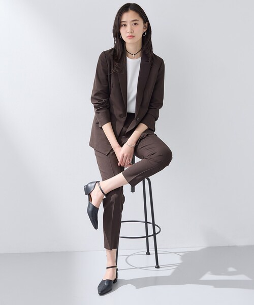 ジャケット テーラードジャケット 入学式 「洗える／UVケア／麻調」シングルジャケット レディースの画像