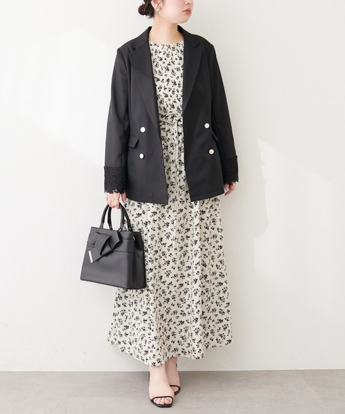 natural couture ジャケット テーラードジャケット 袖口レース付き