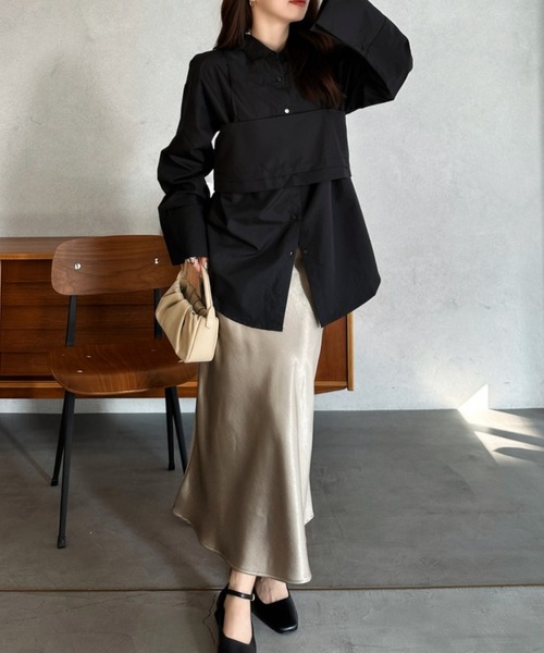 Eclat one ブラウス シャツ ビスチェ セット シャツ レディース