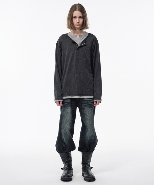 Camphor wood ヘンリーネック tシャツ 2PIECE PACK HENELY-NECK L/S