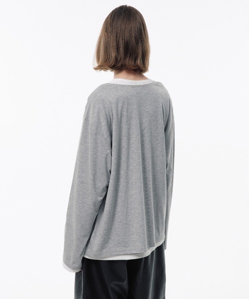 新品未使用　pois ポア　compact long tee グレー Camphor wood ヘンリーネック tシャツ 2PIECE PACK HENELY-NECK L/S
