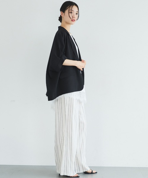 uvカット ジャケット テーラードジャケット 「EC限定」「ＵＶカット／防シワ／吸水速乾」ドルマンパフジャケット レディースの画像