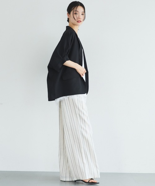 uvカット ジャケット テーラードジャケット 「EC限定」「ＵＶカット／防シワ／吸水速乾」ドルマンパフジャケット レディースの画像