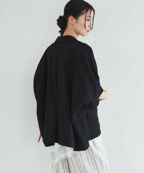 uvカット ジャケット テーラードジャケット 「EC限定」「ＵＶカット／防シワ／吸水速乾」ドルマンパフジャケット レディースの画像