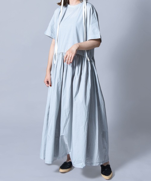 「folka」 半袖ワンピース ONE SIZE サックスブルー レディース_画像2