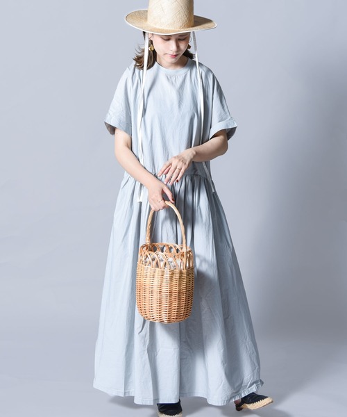 「folka」 半袖ワンピース ONE SIZE サックスブルー レディース_画像5