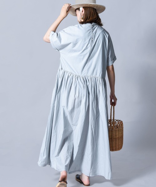 「folka」 半袖ワンピース ONE SIZE サックスブルー レディース_画像6