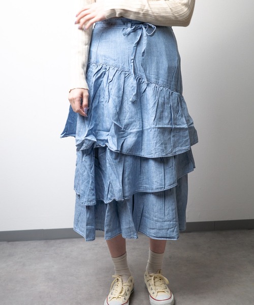 「CIMARRON」 スカート MEDIUM ブルー レディース_画像5