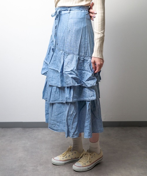 「CIMARRON」 スカート MEDIUM ブルー レディース_画像6