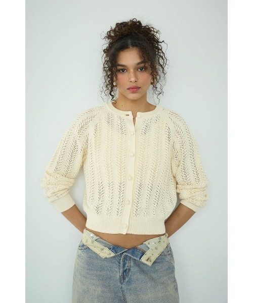 ALEXIA STAM（アリシアスタン） カーディガン Open Work Knit Cardigan
