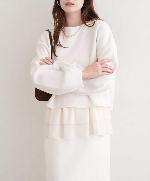 「natural couture」 長袖カットソー FREE グレイッシュベージュ レディース_画像3