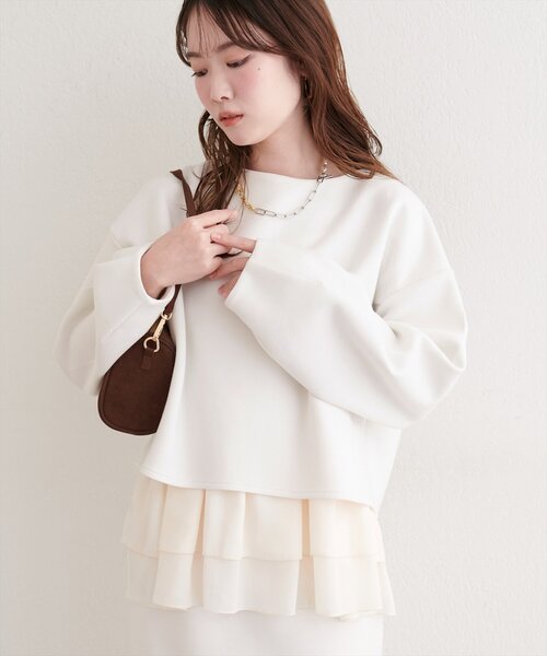 「natural couture」 長袖カットソー FREE グレイッシュベージュ レディース_画像4