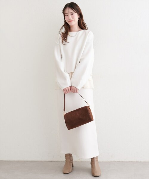 「natural couture」 長袖カットソー FREE グレイッシュベージュ レディース_画像5