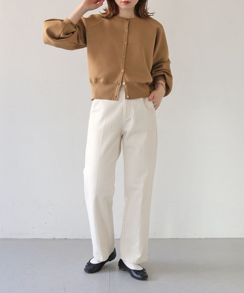 「HER CLOSET」 「SHE MO SHELLY」ニットカーディガン M オフホワイト レディース_画像3