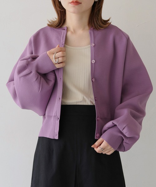 「HER CLOSET」 「SHE MO SHELLY」ニットカーディガン M オフホワイト レディース_画像9