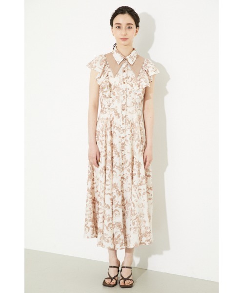 「rienda」 ノースリーブワンピース MEDIUM ベージュ レディース_画像9