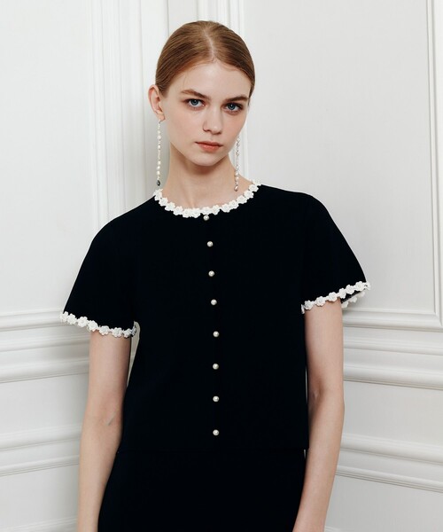noiro美品　ルルウィルビー　フラワー　レース カーディガン 長袖 LOULOU WILLOUGHBY（ルルウィルビー） カーディガン 「LOULOU