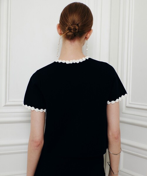 カーディガン 「LOULOU WILLOUGHBY」クロッシェフラワージャケットカーディガン レディースの画像