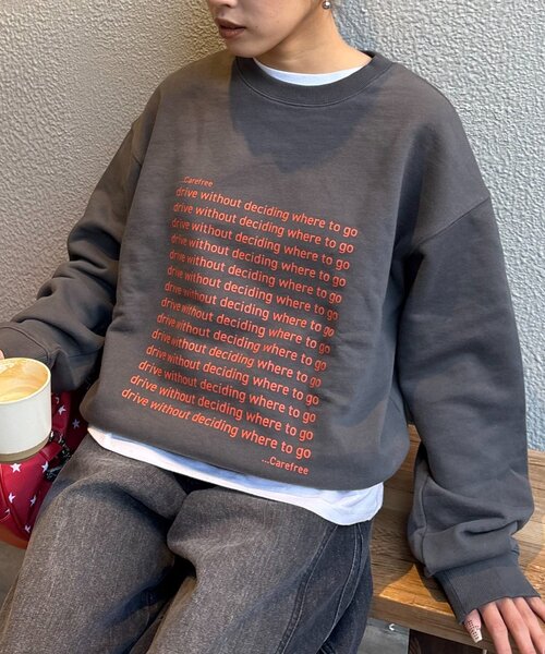 「CIAOPANIC TYPY」 スウェットカットソー MEDIUM チャコールグレー レディース_画像2