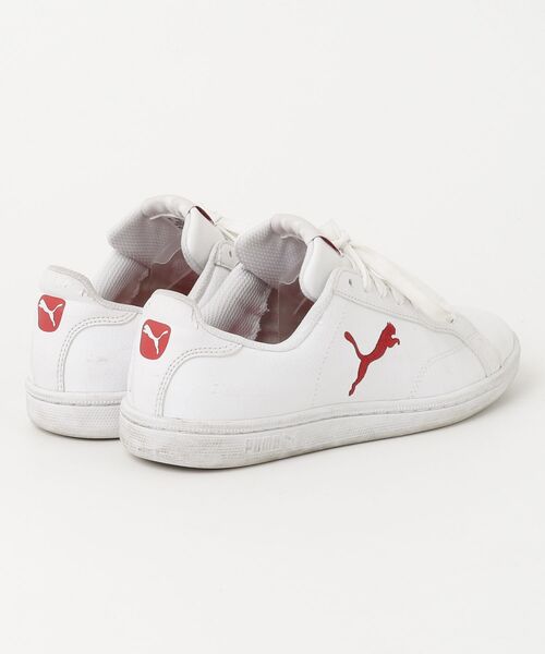 「PUMA」 ローカットスニーカー 24.0cm ホワイト×レッド メンズ_画像2
