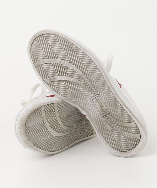 「PUMA」 ローカットスニーカー 24.0cm ホワイト×レッド メンズ_画像3