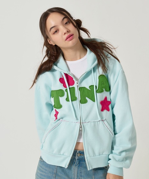 TINA：JOJUN（ティーナジョジュン） ジップアップパーカー M ネイビー